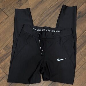 Nike Black Leggings with White Swoosh